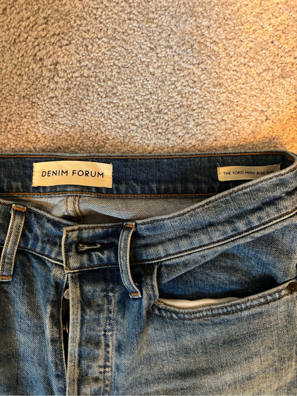 Denim Forum women’s Light Blue Slim Straight Jeans